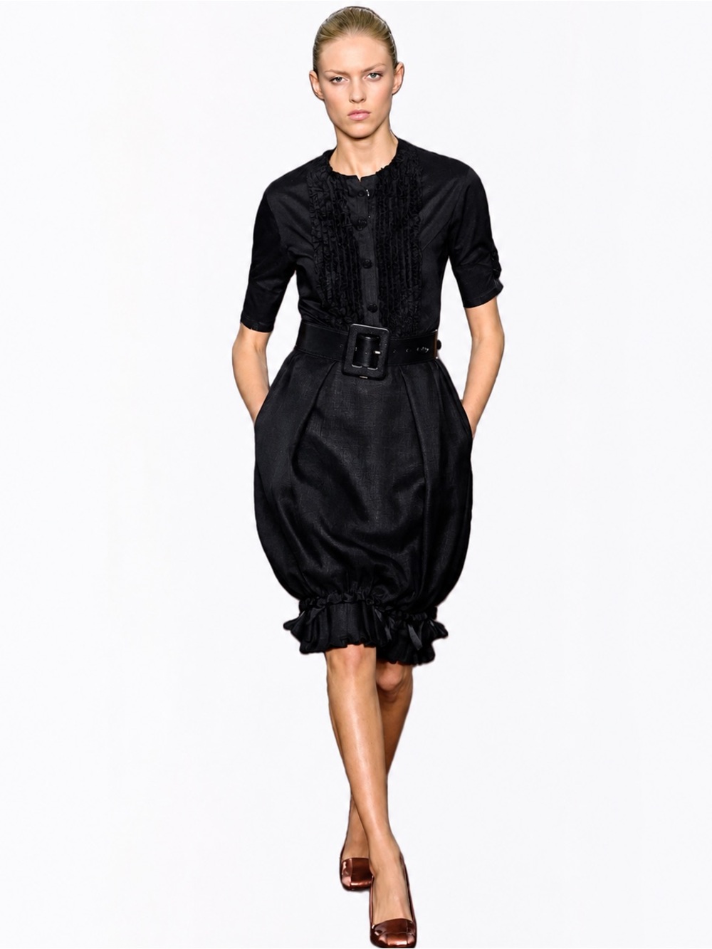 YSL Rive Gauche Archival SS06 Silk Bubble Tulip Skirt NWT FR38